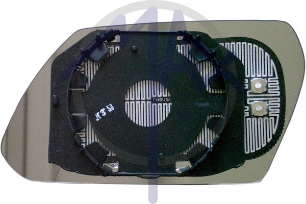 Right rear-view mirror glass, convex chrome, heated