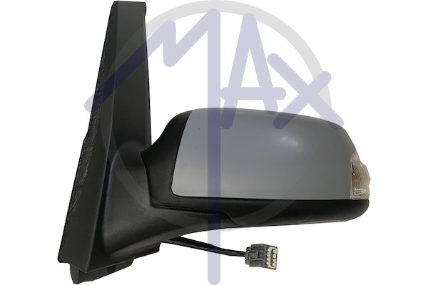 Specchietto retrovisore esterno sinistro, elettrico, calotta da verniciare, con freccia, con luce di cortesia, ripiegabile elettricamente, vetro convesso cromato riscaldato, 9 pin