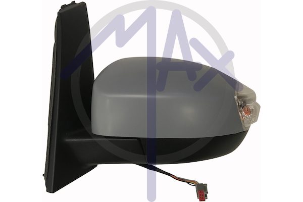 Exterior rear-view mirror left, electric, cap to be painted, with indicator, aspherical chrome heated glass, 6 pin