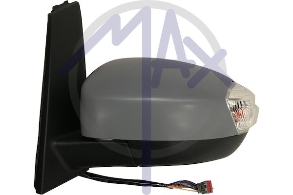 Specchietto retrovisore esterno sinistro, elettrico, calotta da verniciare, con freccia, con luce di cortesia, ripiegabile elettricamente, con sistema BLIS (angolo cieco), vetro asferico cromato riscaldato, 10 pin