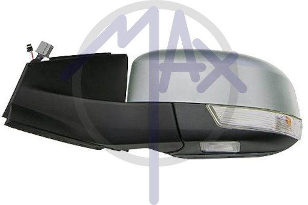 Specchietto retrovisore esterno sinistro, elettrico, calotta da verniciare, con freccia, con luce di cortesia, ripiegabile elettricamente, con memoria, con sistema BLIS (angolo cieco), vetro asferico cromato riscaldato, 14 pin