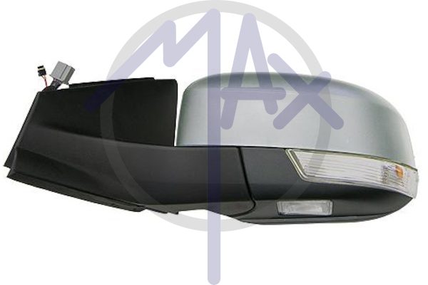 Specchietto retrovisore esterno sinistro, elettrico, calotta da verniciare, con freccia, con luce di cortesia, ripiegabile elettricamente, con memoria, vetro asferico cromato riscaldato, 12 pin
