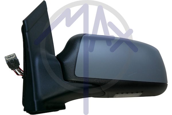 Specchietto retrovisore esterno sinistro, elettrico, calotta da verniciare, con luce di cortesia, ripiegabile elettricamente, vetro convesso cromato riscaldato, 8 pin