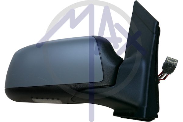 Specchietto retrovisore esterno destro, elettrico, calotta da verniciare, con luce di cortesia, ripiegabile elettricamente, vetro convesso cromato riscaldato, 8 pin
