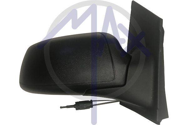 Right outer rear-view mirror, cable adjustment, black cover, convex chrome glass