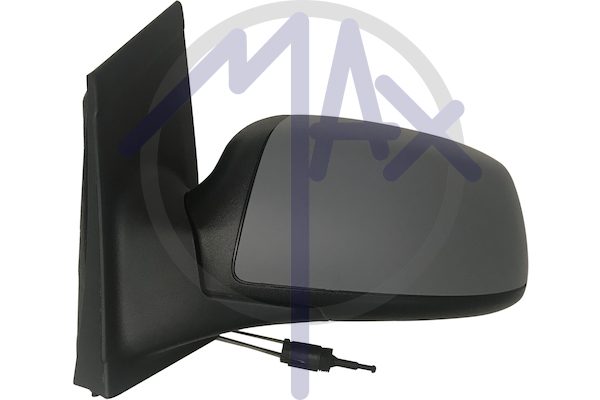 Exterior rear-view mirror, left, cable adjustment, cover for painting, convex chrome glass