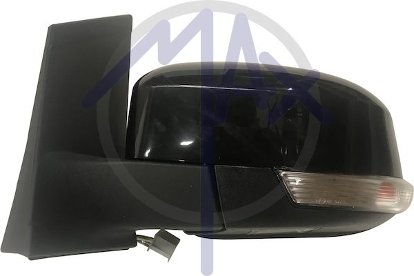 Specchietto retrovisore esterno sinistro, elettrico, calotta nera, con freccia, con luce di cortesia, vetro asferico cromato riscaldato