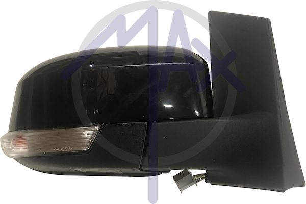 Specchietto retrovisore esterno destro, elettrico, calotta nera, con freccia, con luce di cortesia, vetro asferico cromato riscaldato
