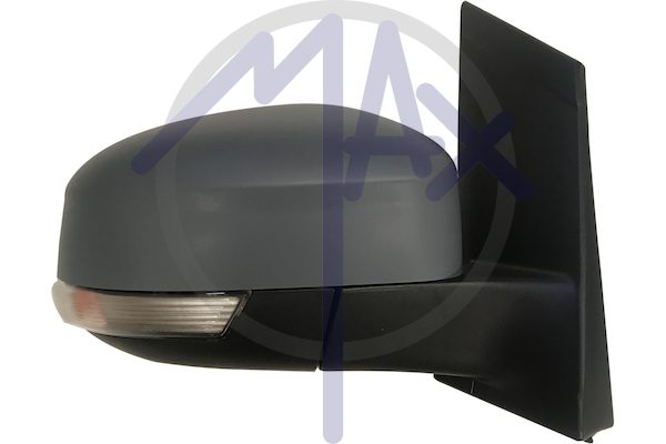 Specchietto retrovisore esterno destro, elettrico, calotta da verniciare, con freccia, con luce di cortesia, ripiegabile elettricamente, vetro asferico cromato riscaldato