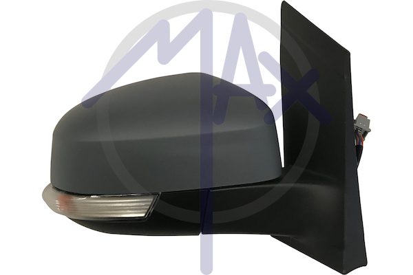 Specchietto retrovisore esterno destro, elettrico, calotta da verniciare, con freccia, con luce di cortesia, vetro asferico cromato riscaldato