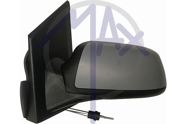 Exterior rear-view mirror, left, cable adjustment, cover for painting, convex chrome glass