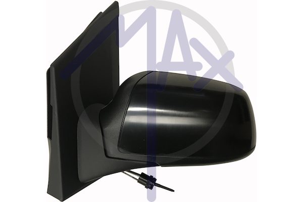 Exterior rear-view mirror, left, cable adjustment, black cover, convex chrome glass