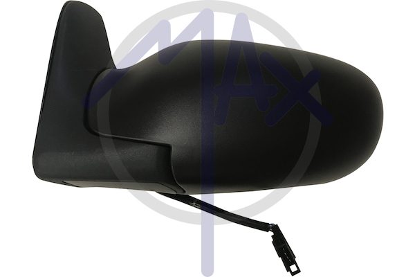 Exterior rear-view mirror left, electric, black cap, convex chrome heated glass