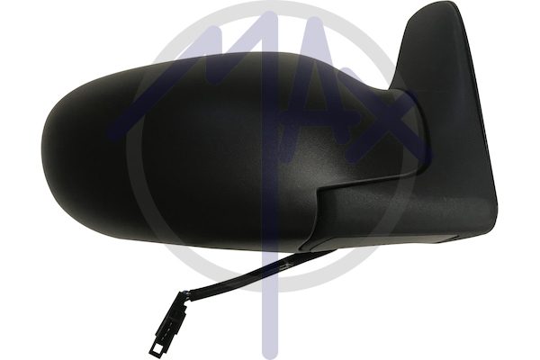 Exterior rear-view mirror right, electric, black cap, convex chrome heated glass
