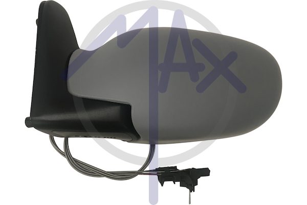 Exterior rear-view mirror, left, cable adjustment, cover for painting, convex chrome glass