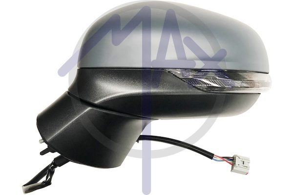 Specchietto retrovisore esterno sinistro, elettrico, con freccia, vetro convesso cromato riscaldato, 6 pin