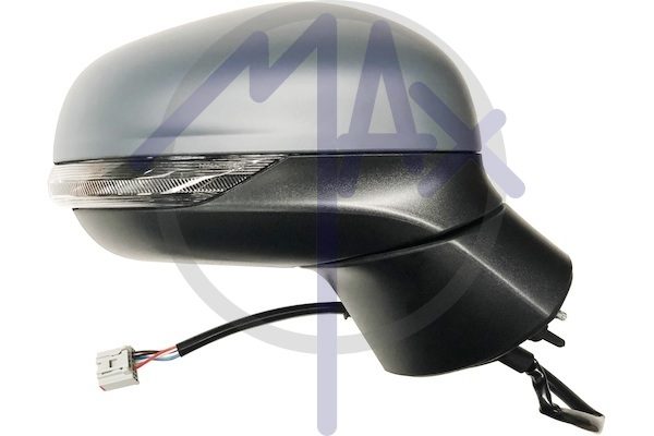 Specchietto retrovisore esterno destro, elettrico, con freccia, vetro convesso cromato riscaldato, 6 pin