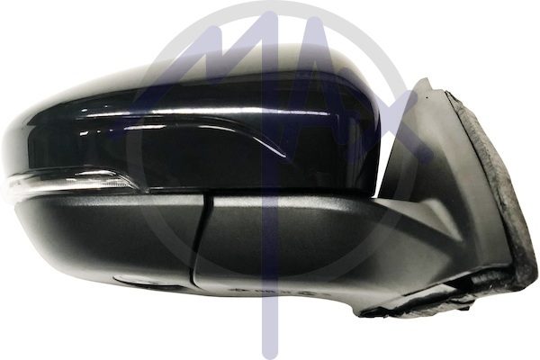 Specchietto retrovisore esterno destro, elettrico, calotta da verniciare, con freccia, con luce di cortesia, ripiegabile elettricamente, vetro convesso cromato riscaldato, 10 pin
