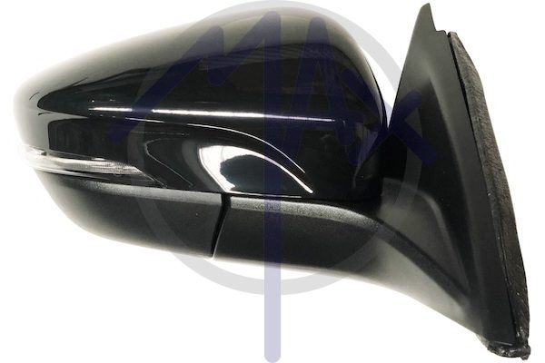 Right outer rear-view mirror, electric, cover to be painted, with indicator, heated chrome convex glass, 6 pin