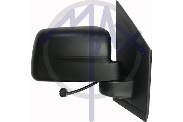Specchietto retrovisore esterno destro, elettrico, calotta nera, vetro convesso cromato riscaldato, vetro singolo, braccio corto, 5 pin
