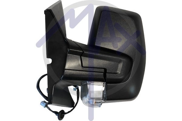 Specchietto retrovisore esterno sinistro, elettrico, calotta nera, con freccia 5W, vetro convesso cromato riscaldato, doppio vetro, 6 pin