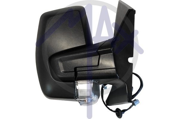 Specchietto retrovisore esterno destro, elettrico, calotta nera, con freccia 5W, vetro convesso cromato riscaldato, doppio vetro, 6 pin
