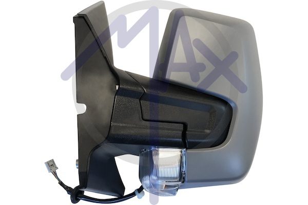 Specchietto retrovisore esterno sinistro, elettrico, calotta da verniciare, con freccia 5W, vetro convesso cromato riscaldato, doppio vetro, 6 pin