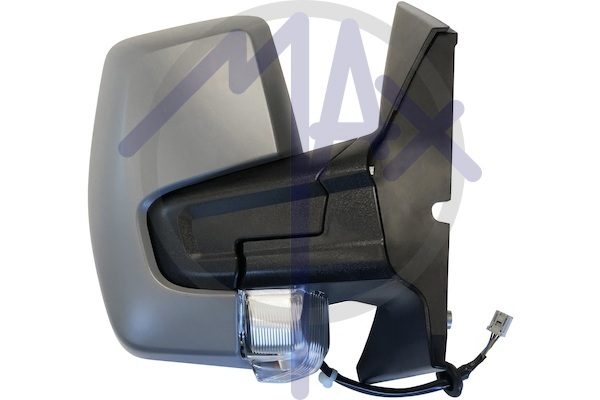 Specchietto retrovisore esterno destro, elettrico, calotta da verniciare, con freccia 5W, vetro convesso cromato riscaldato, doppio vetro, 6 pin