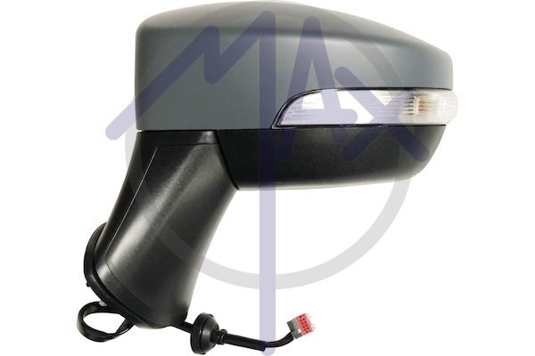 Specchietto retrovisore esterno sinistro, elettrico, calotta da verniciare, con freccia, vetro asferico cromato riscaldato, 7 pin