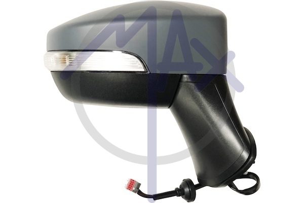 Specchietto retrovisore esterno destro, elettrico, calotta da verniciare, con freccia, vetro asferico cromato riscaldato, 7 pin
