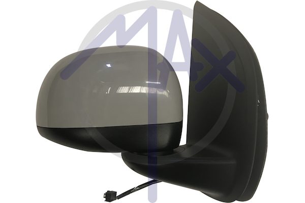 Outer rear-view mirror right, electric, cap to be painted, with temperature sensor, heated chrome convex glass, 7 pin