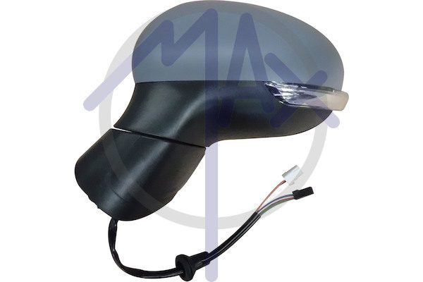 Specchietto retrovisore esterno sinistro, elettrico, calotta da verniciare, con freccia, ripiegabile elettricamente, vetro convesso cromato riscaldato, 8 pin