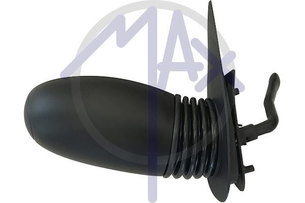 Right outer rear-view mirror, cable adjustment, black cover, convex chrome glass