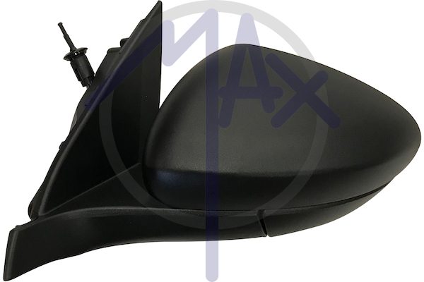 Exterior rear-view mirror, left, cable adjustment, black cover, convex chrome glass