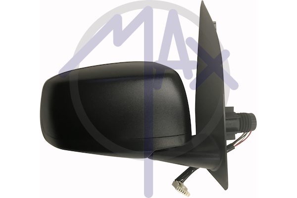 Exterior rear-view mirror right, electric, black cap, convex chrome heated glass