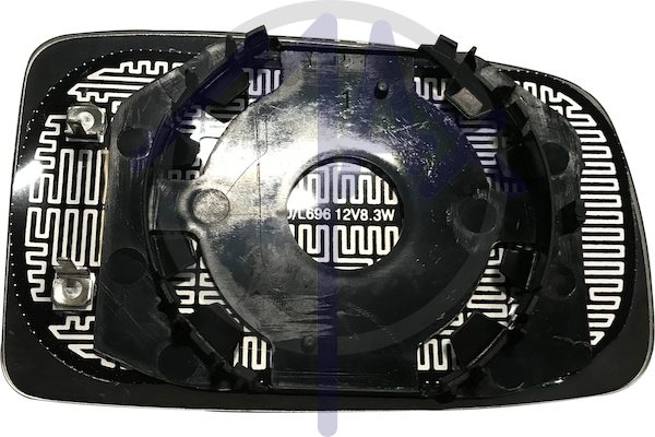 Left rear-view mirror glass, convex chrome, heated
