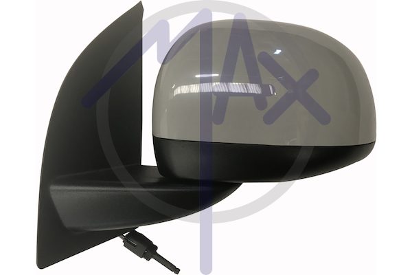 Exterior rear-view mirror, left, cable adjustment, cover for painting, convex chrome glass
