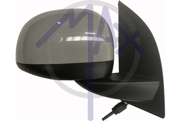 Exterior rear-view mirror, right, cable adjustment, cover for painting, convex chrome glass
