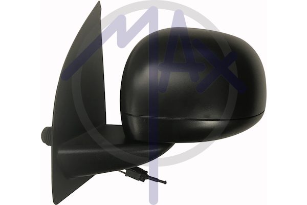 Exterior rear-view mirror, left, cable adjustment, black cover, convex chrome glass