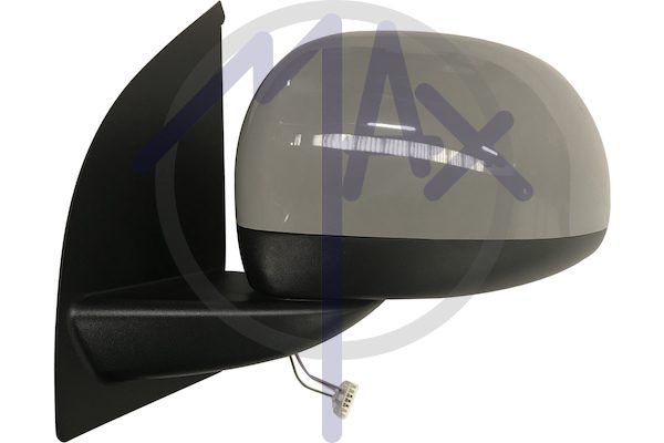 Specchietto retrovisore esterno sinistro, elettrico, calotta da verniciare, vetro convesso cromato