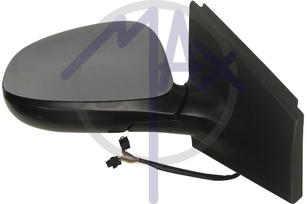 Specchietto retrovisore esterno destro, elettrico, calotta da verniciare, ripiegabile elettricamente, con sensore temperatura, vetro convesso blu riscaldato