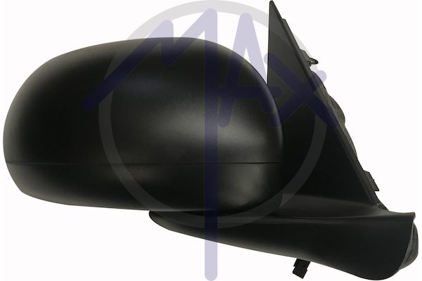 Specchietto retrovisore esterno destro, elettrico, calotta nera, con sensore temperatura, vetro convesso cromato riscaldato, 7 pin
