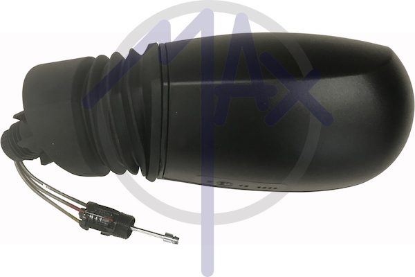 Exterior rear-view mirror, left, cable adjustment, black cover, convex chrome glass