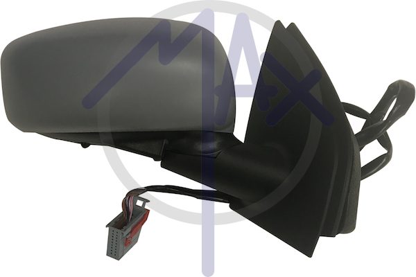 Specchietto retrovisore esterno destro, elettrico, calotta da verniciare, vetro convesso cromato riscaldato, 3 porte