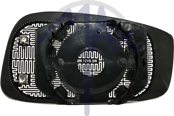 Left rear-view mirror glass, aspherical chrome, heated