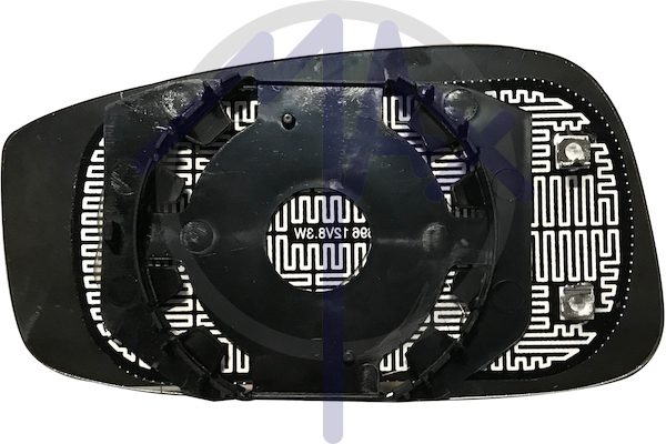 Right rear-view mirror glass, convex chrome, heated