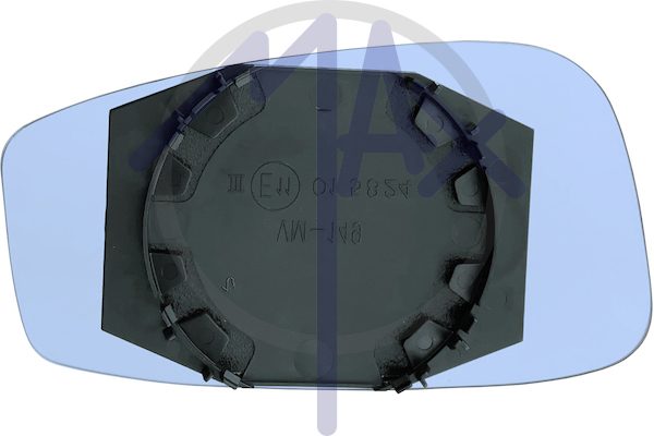 Rear-view mirror glass, right, convex chrome