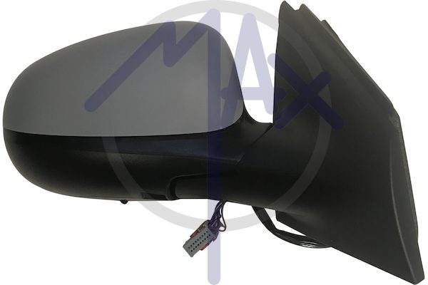 Specchietto retrovisore esterno destro, elettrico, calotta da verniciare, ripiegabile elettricamente, vetro convesso blu riscaldato