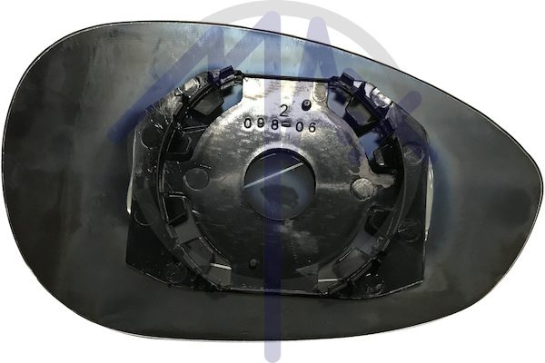 Rear-view mirror glass, left, convex chrome