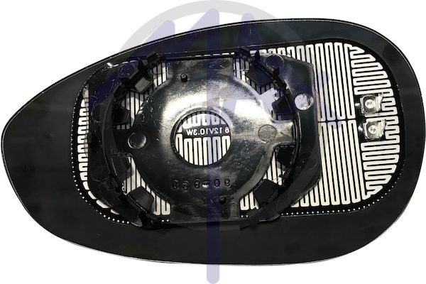 Right rear-view mirror glass, convex chrome, heated